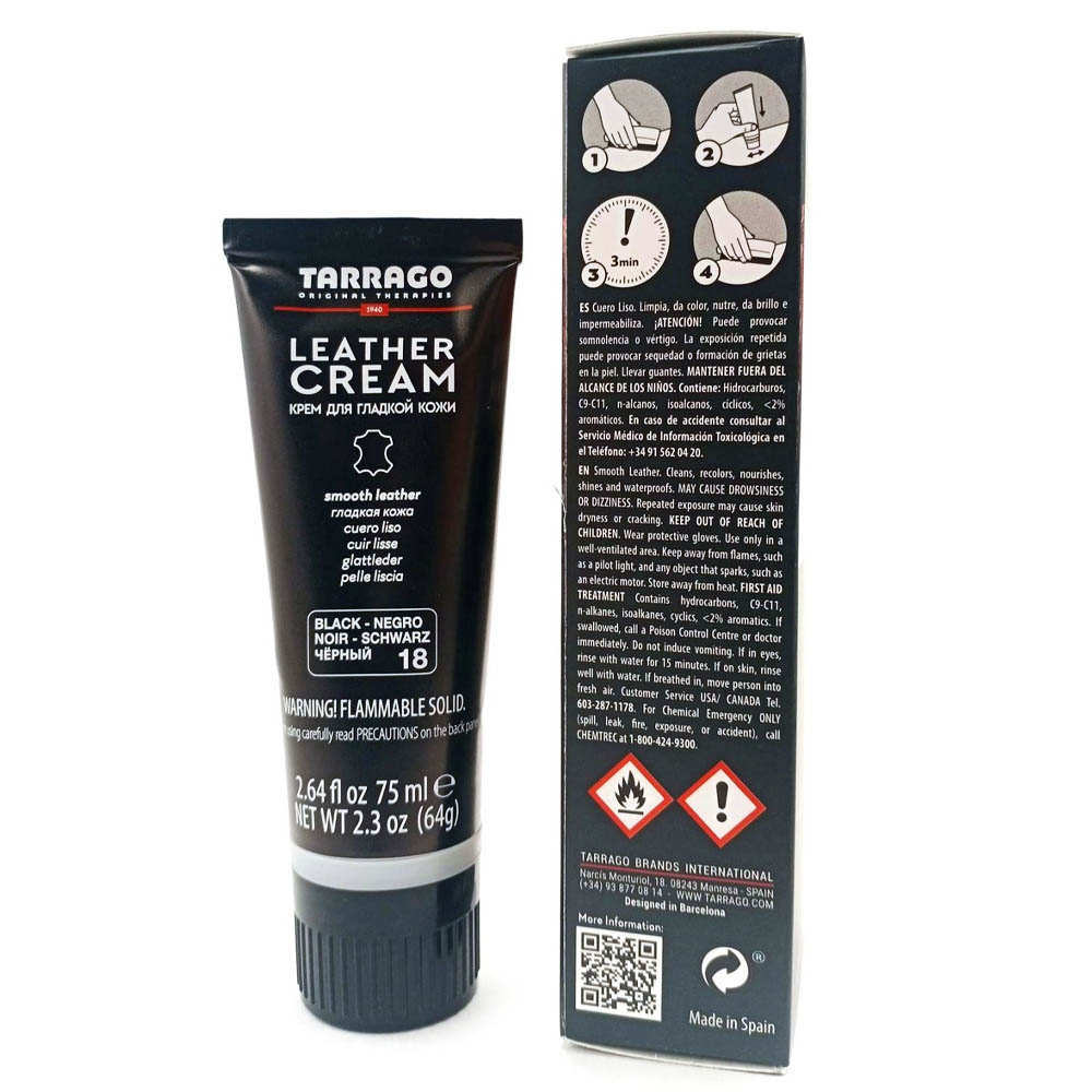 Крем для гладкой кожи туба с губкой Tarrago Leather cream