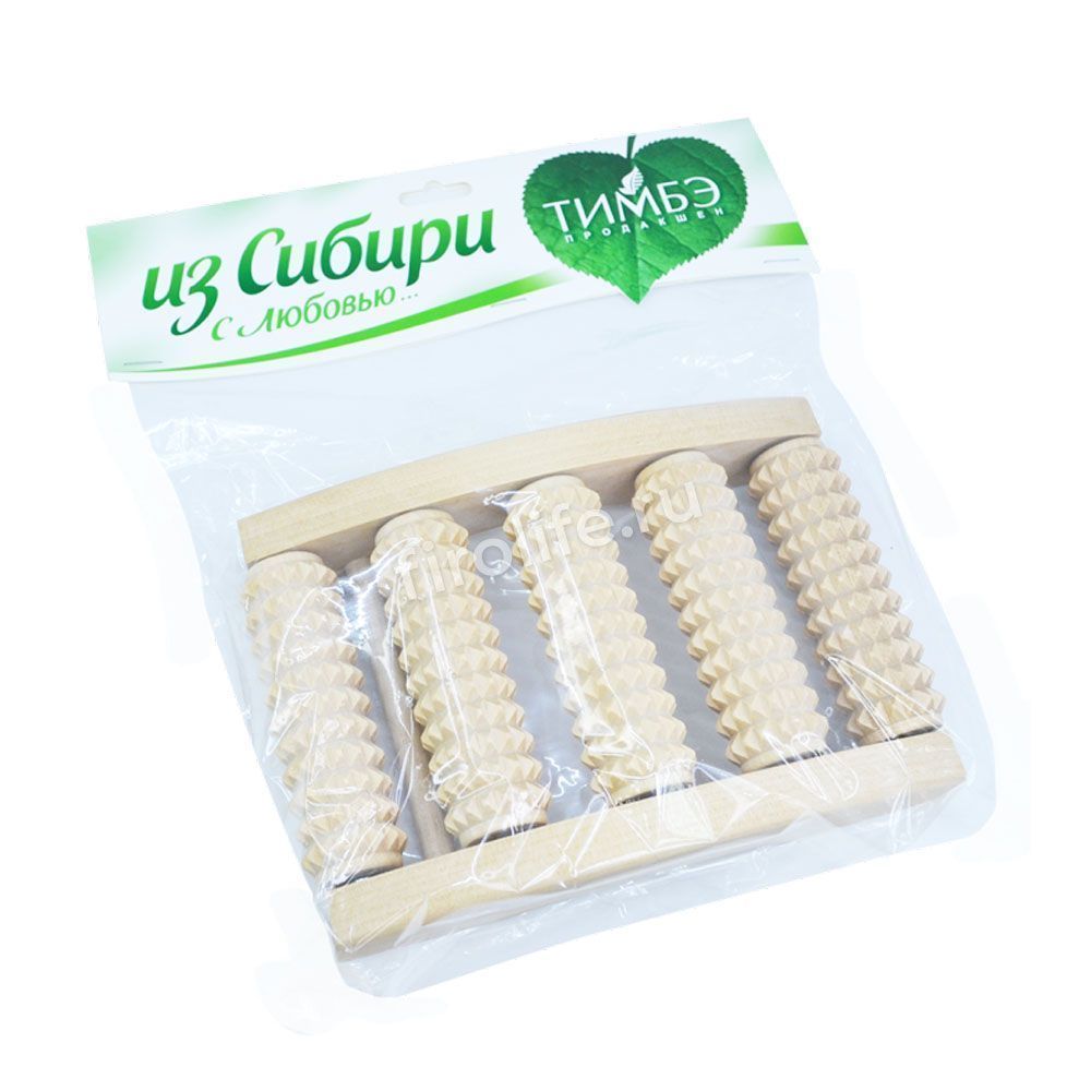Массажер деревянный "Счеты" малый зубчатый, одна секция