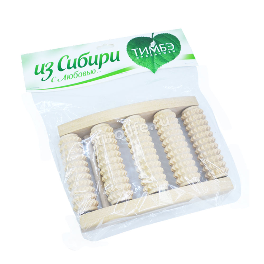 Массажер деревянный "Счеты" малый зубчатый, одна секция