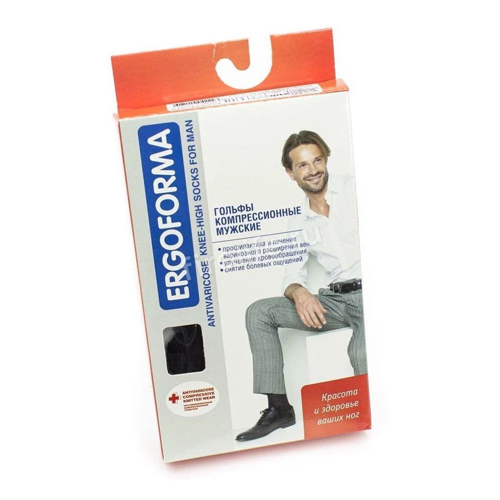 Компрессионные гольфы мужские с хлопком Ergoforma 313 (1 класс компр.)