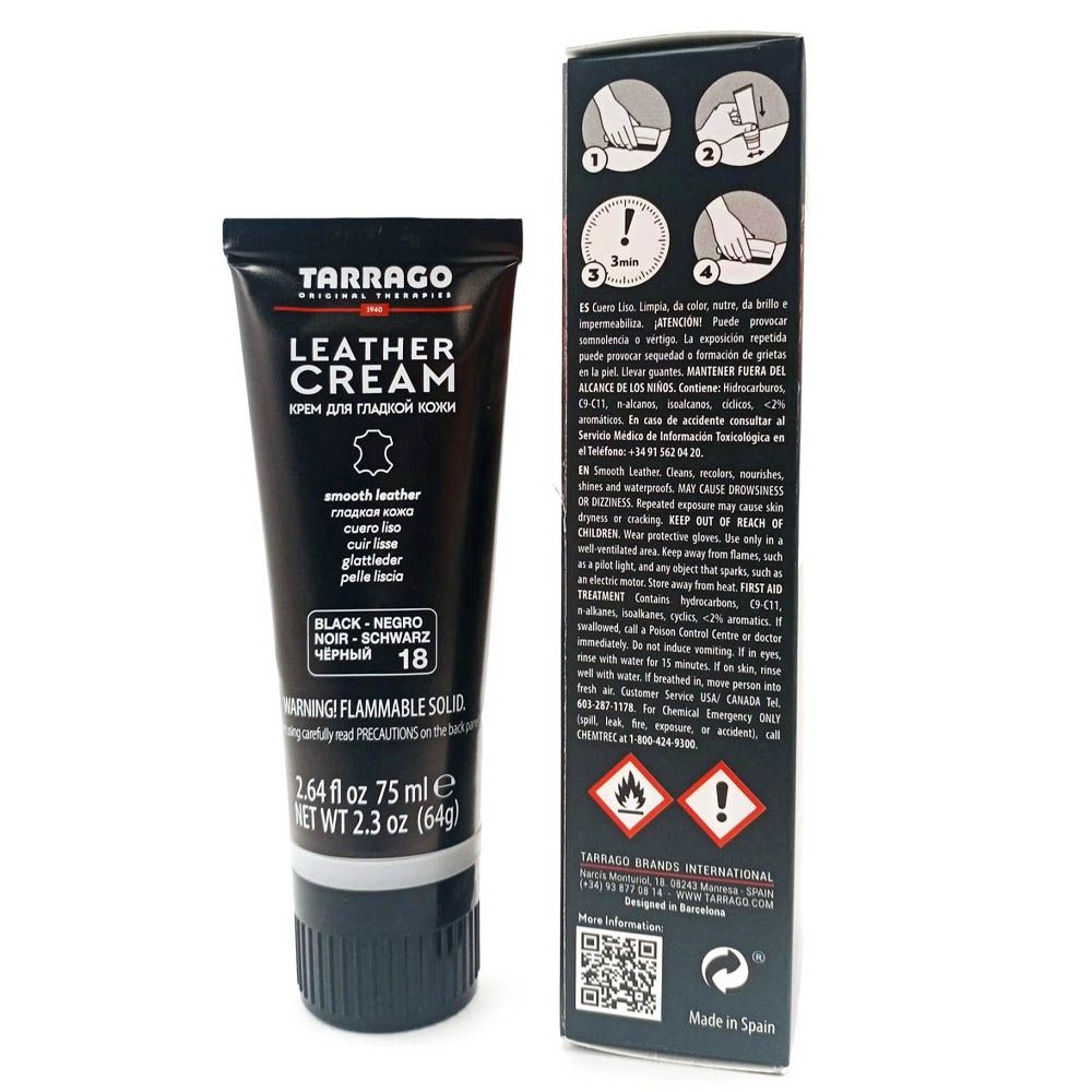 Крем для гладкой кожи туба с губкой Tarrago Leather cream